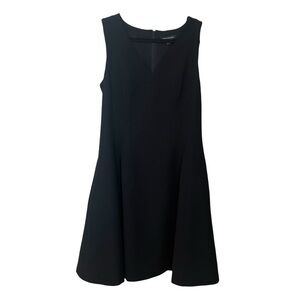 Banana Republic Fit-and-Flare V-Neck Dress With Pockets Womens Size 12 Black